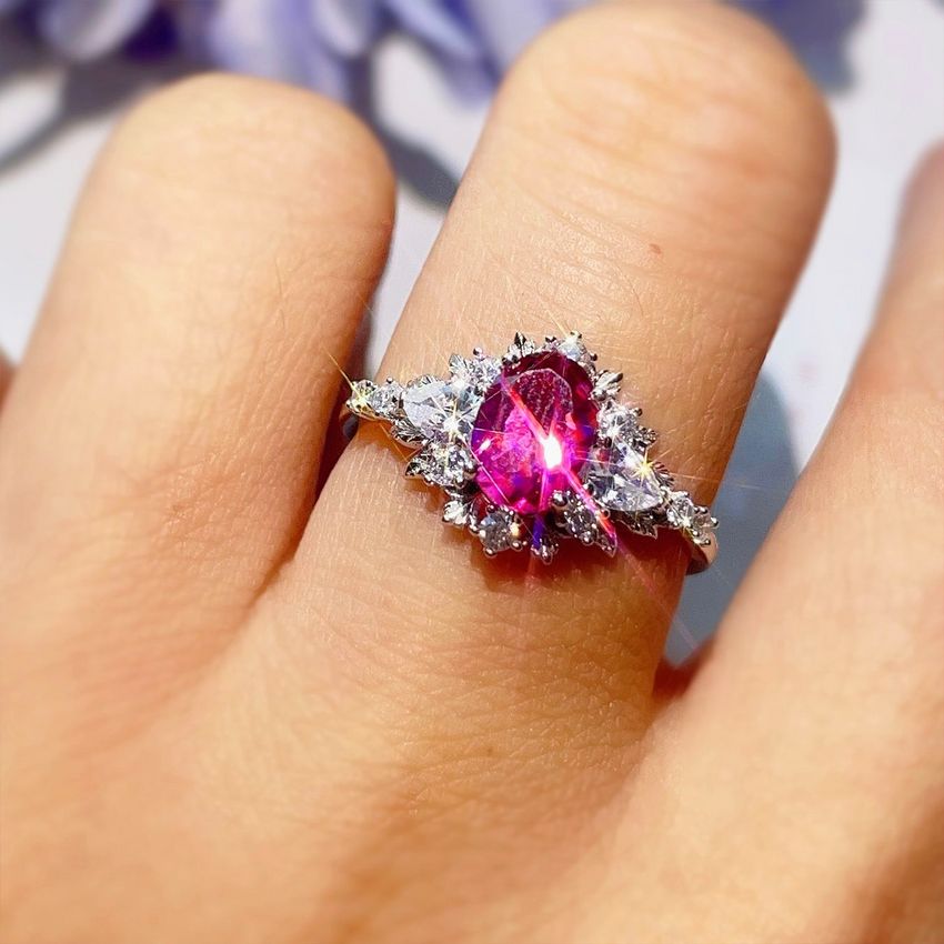 14K White Gold Imperial Pink Topaz And Diamond Ring - Howard's DC