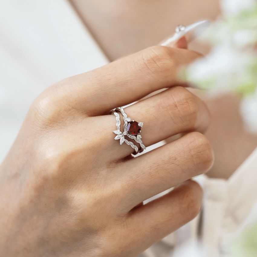 White american_diamonds Rhodium Alloy Finger Ring Red Rose Box - I Jewels -  3601033